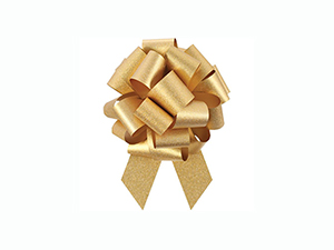 5'' Dia. Pull Bow: Super Glitter, 24 Pk- Gold